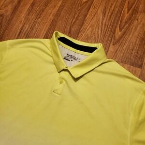 Nike Golf Shirt Adult Large Yellow‎ Dri Fit Tour Performance 2 Tone Polo
